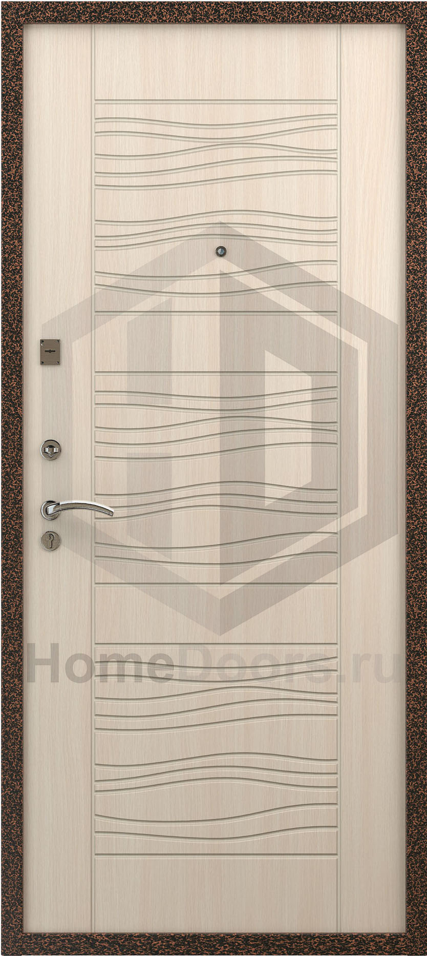 Входная дверь цвет белый дуб МДФ "Самурай" фото