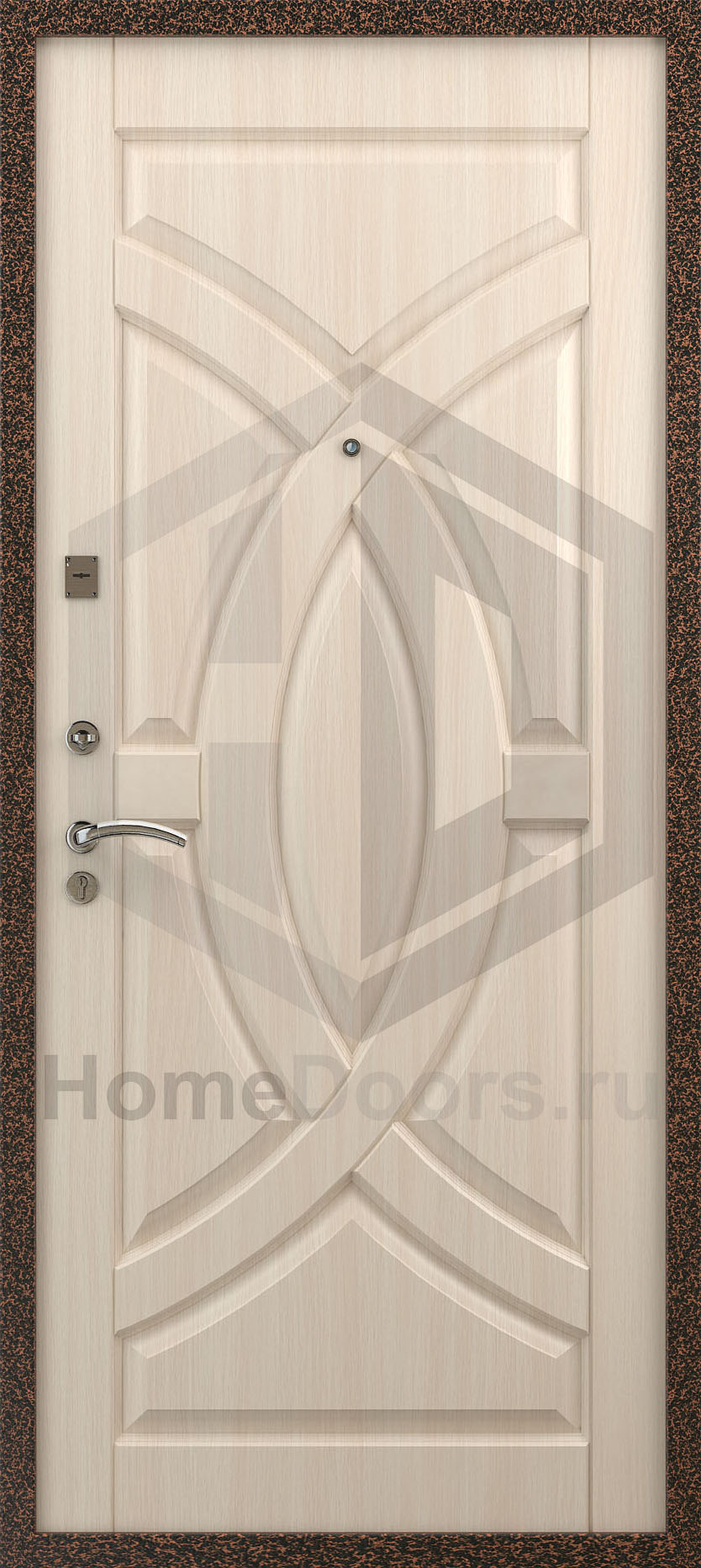 Входная дверь цвет белый дуб МДФ "Эдж" Норд М фото