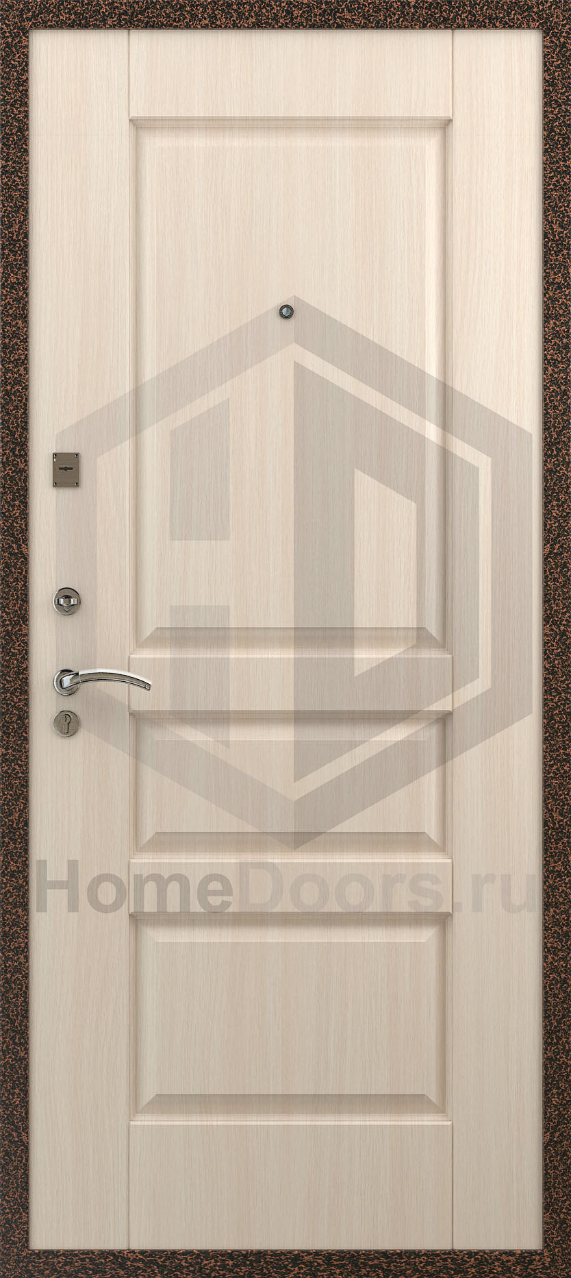 Входная дверь цвет белый дуб МДФ "Мадейра" Норд М фото