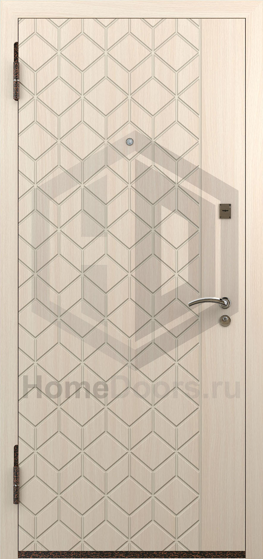 Входная дверь цвет белый дуб МДФ "Ультиматум" фото