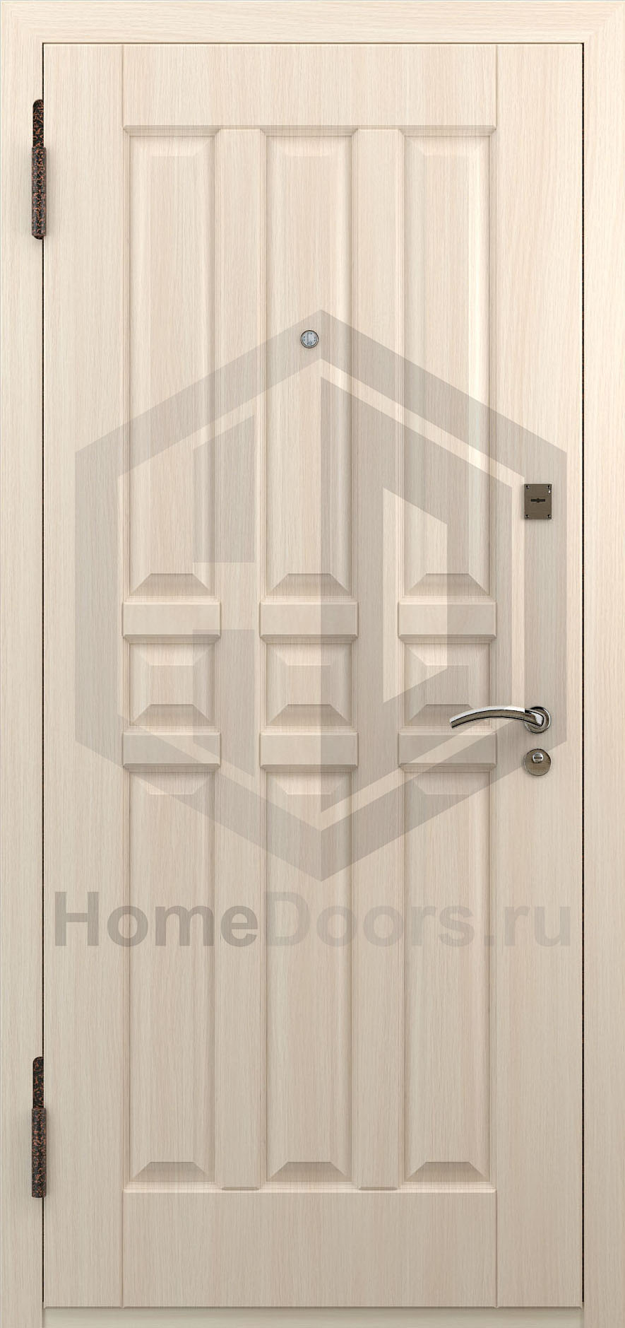 Входная дверь цвет белый дуб МДФ "Магистр" фото