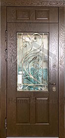 Входная дверь со стеклом и ковкой №14 фото