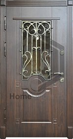 Входная дверь со стеклом и ковкой №31 фото