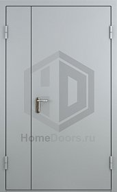 Двупольная противопожарная дверь EI-60 с круглым остеклением фото