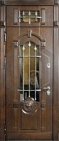 Входная дверь со стеклом и ковкой №15 фото