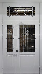 Входная дверь со стеклом и ковкой №4 фото