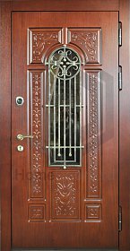 Входная дверь со стеклом и ковкой №16 фото