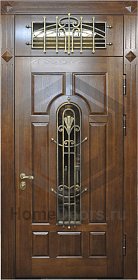 Входная дверь со стеклом и ковкой №29 фото