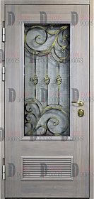 Дверь в котельную с ковкой и элитной отделкой фото