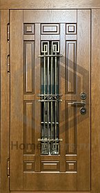 Входная дверь со стеклом и ковкой №2 фото