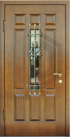 Входная дверь со стеклом и ковкой №9 фото