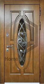 Входная дверь со стеклом и ковкой №5 фото